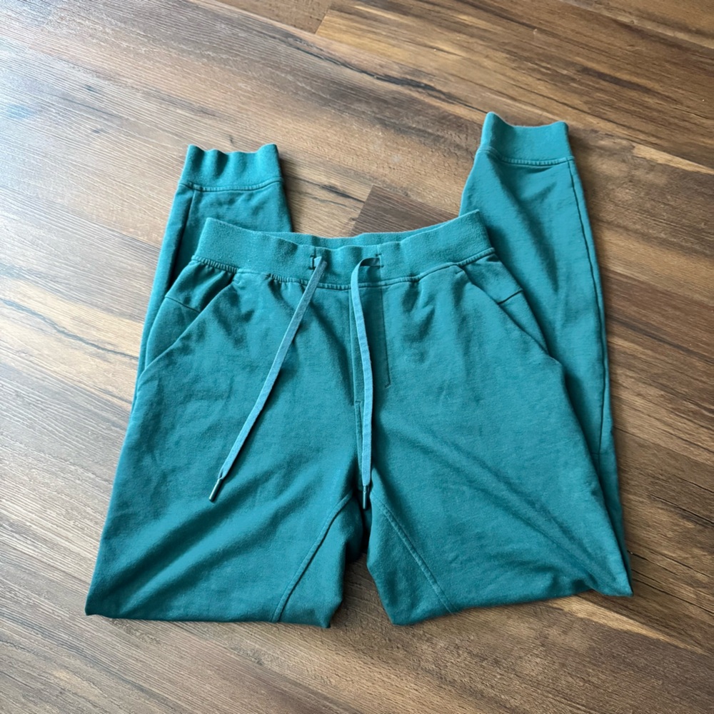 Lululemon Mens City Sweat Jogger Green Jasper Stretch French Terry Activewear